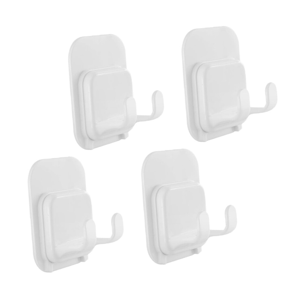 Pack Of 4 Hooks Insert Accessories Adhesive Hook Holder For Shower Shaver Switch Bathroom Selfadhesive Razor Holder Stand For Razor Hanger White Abs 9365049779326
