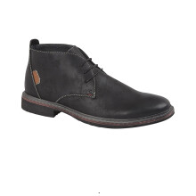 (12 UK, Black) Goor Mens 3 Eye Synthetic Nubuck Desert Boots