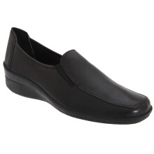 (5 UK, Black) Mod Comfys Womens/Ladies Flexible Softie Leather Twin Gusset Casual Shoes