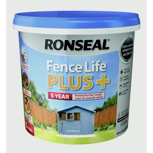 Ronseal RSLFLPPCF5L 5 Litre Fence Life Plus Paint - Cornflower