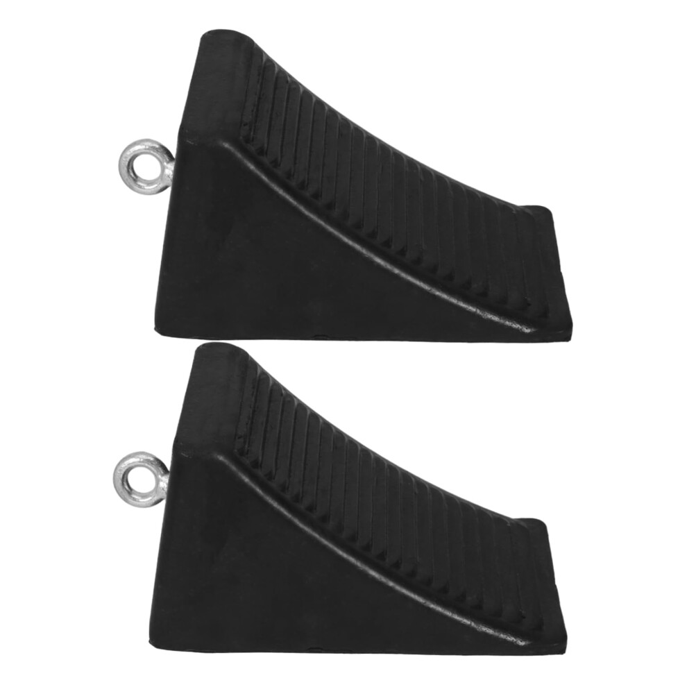 Car Wheel Chocks Rubber 2Piece Ringequipped Quick Setup Portable Parking Stops For Garage Rv Trailer Outdoor Safety 9365049828758
