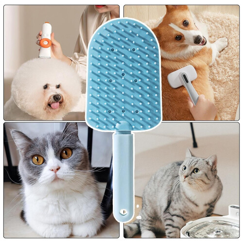 Portable cat comb, gentle grooming tool with ergonomic handle, 20 cm, blue 1