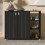 Bideford 2 Door Shoe Cabinet Rustick Black Oak 1