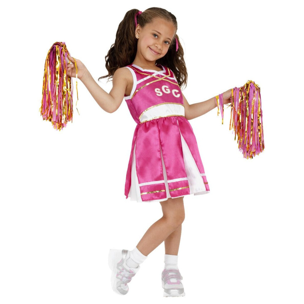 Smiffy's Girls Cheerleader Costume Dress Gold