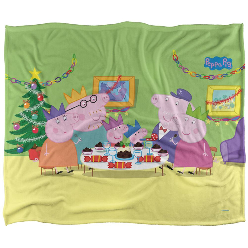 Peppa Pig Blanket, Christmas Dinner Blanket White