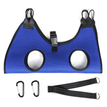 Dog grooming hammock for large dogs, harness for nail trimming, portable bathing support.