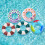 Inflatable swimming rings with colorful patterns,  for pool and beach fun. 2