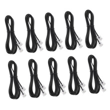 Landline Wire Flat Telephone Cable Durable Shielded 10 Pack For Corded Telephones