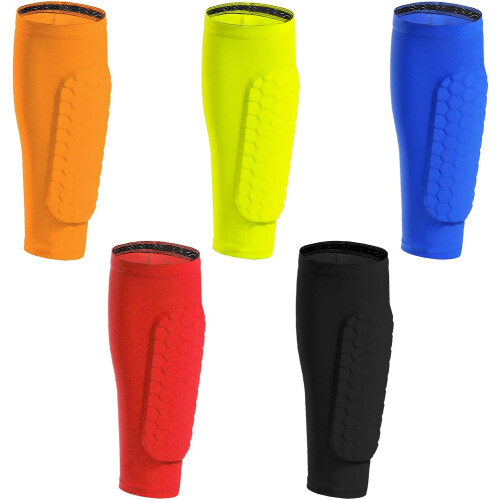 Shin Guards with Protective Padding and Calf Compression Sleeve for MultiSport Performance 1