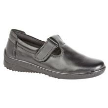 (4 UK, Black) Mod Comfys Womens/Ladies Softie Leather T-Bar Leisure Shoes