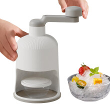 Manual Ice Crusher with Ergonomic Hand Crank for Cocktails, Slushies and Parties, Grey