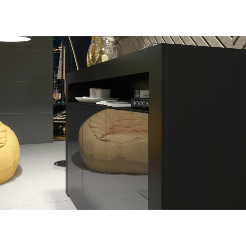 Sideboard 155cm Aether - Black with Gloss Doors 2