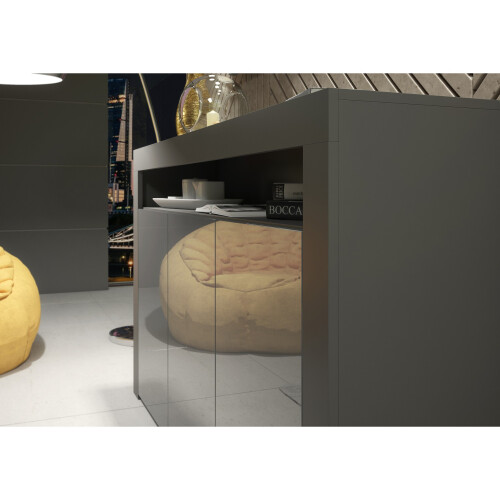 Sideboard 155cm Aether - Dark Grey with Gloss Doors 2