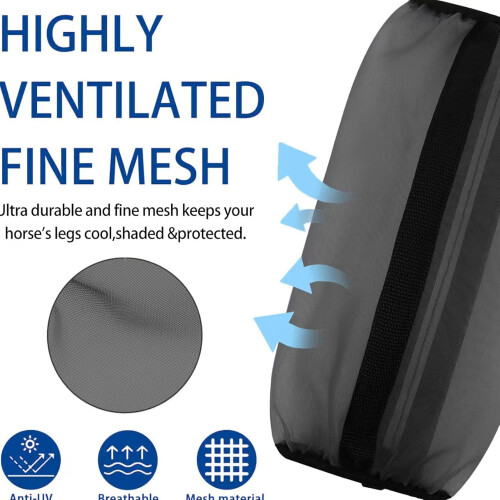 Fly hood with protective netting, lightweight leg shields  UVblocking, adjustable breathable gear 2