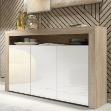 Sideboard 155cm Aether - Oak & White Gloss Doors