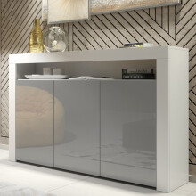 Sideboard 155cm Aether - White & Grey Gloss Doors