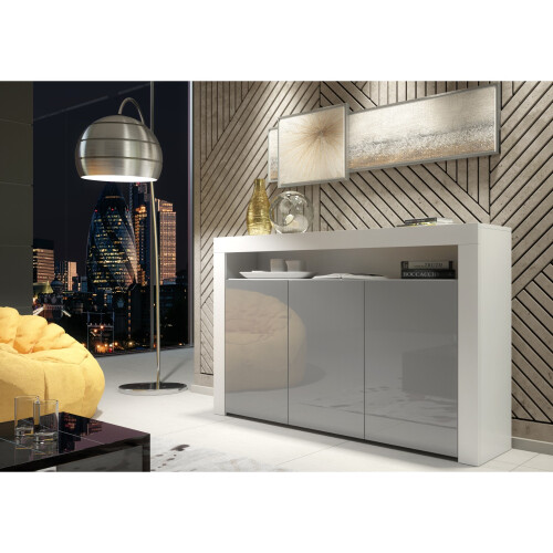 Sideboard 155cm Aether - White & Grey Gloss Doors 1