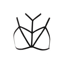 Harness Women's Upper Body Bra Open Underbust Lingerie Schwarz One Size