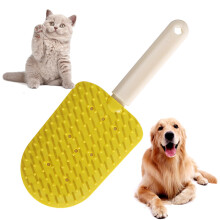 Pet Comb Cat Hair Comb Grooming Tool Gentle NonSlip With Ice Cream Brush For Puppies, Veterinary Clinics, Salons, And On The Go Yellow