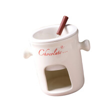 Elegant Ceramic Melting Cup for Chocolate-White straight body