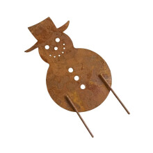 Weather Resistant Santa And Snowman Rusty Metal Yard Art-40cm