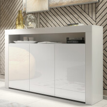 Sideboard 155cm Aether - White with Gloss Doors
