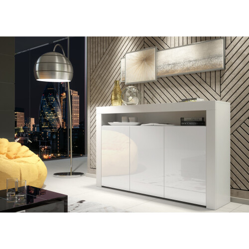Sideboard 155cm Aether - White with Gloss Doors 1
