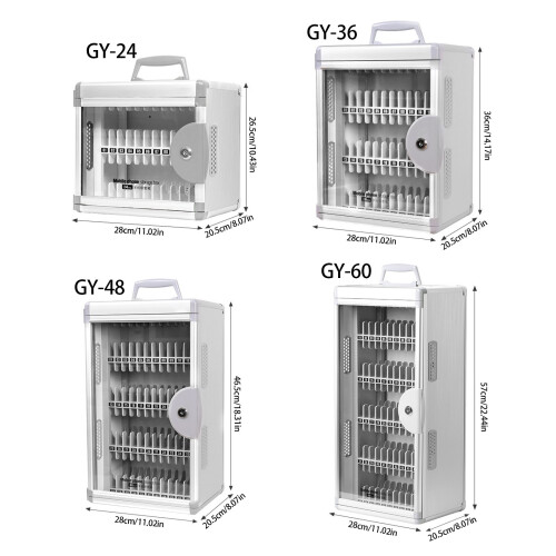 Organized Multiple Phone Storage Cabinet Key Lock-Gray 24 bit 2