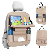 Bolsa de couro ajustável para porta-copos, compatível com a maioria dos carros, fácil instalação e proteção impermeável para o banco traseiro.
