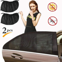 Moustiquaire pour vitres de voiture, facile à installer, extensible et inodore, pare-soleil réglable pour les côtés et l'arrière.