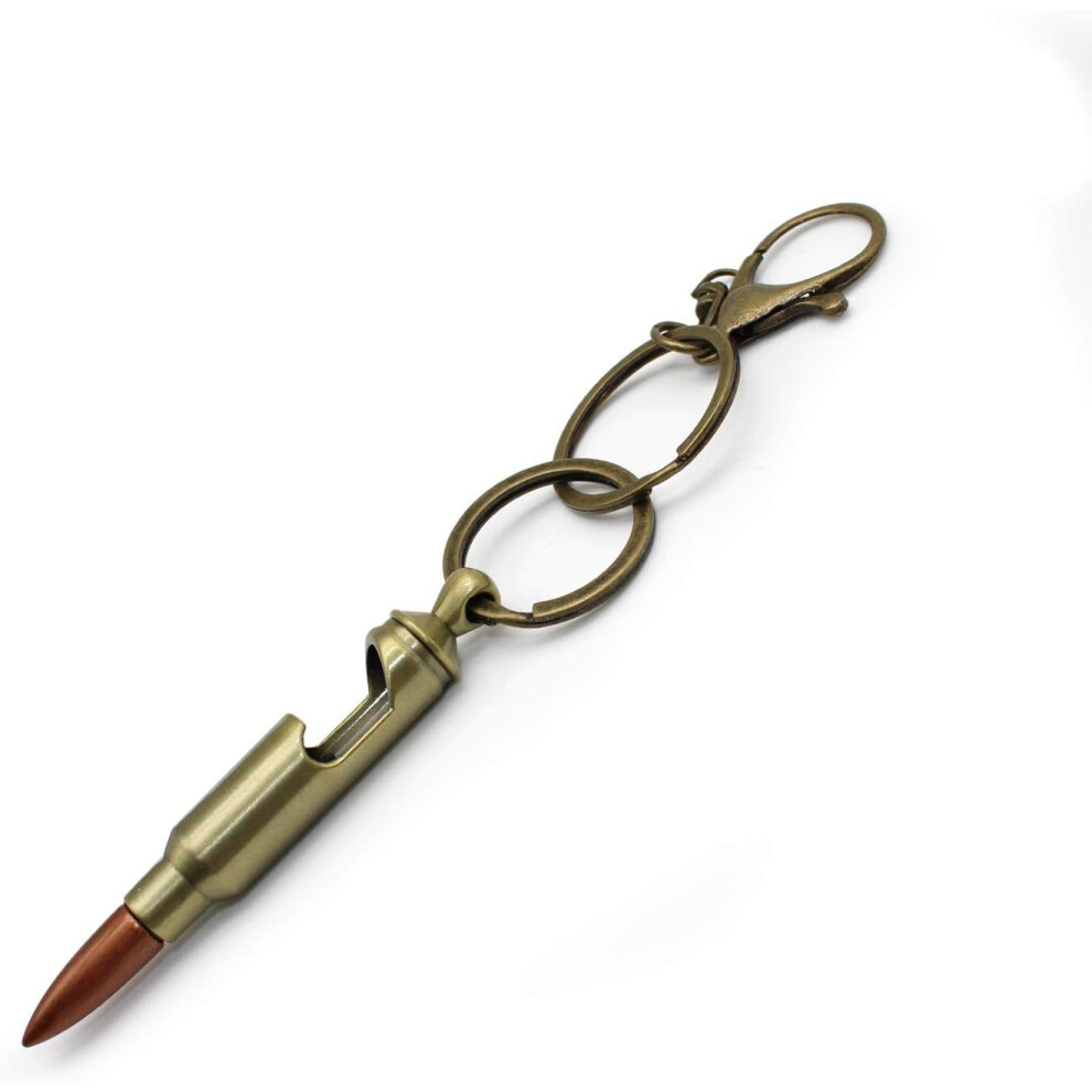 Made In The Usa: Military Fired Brass Round, Nickel Plated Keyring Offers Unmatched Style And Durability, Convenient Lobster Keyring For Easy 9176269149017