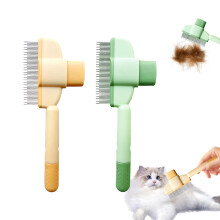 Pack of 2 SelfCleaning Flea Combs for Cats and Dogs with Release Button, Pet Grooming Brush for Removing Fleas and Hair from Short and Long Fur