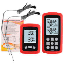 Digitales Grillthermometer mit Fernüberwachung, kabellosem Dual-Sonden-Thermometer, umweltfreundlichem Gehäuse und lebensmittelechten