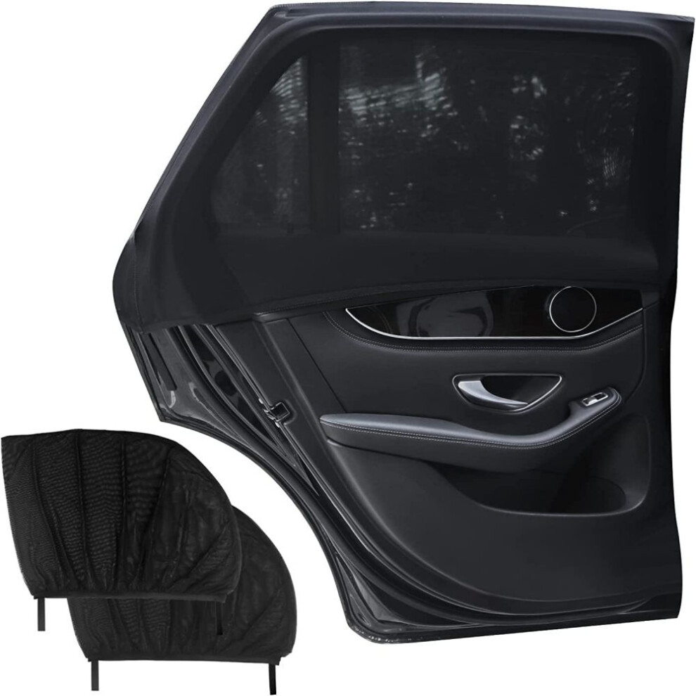 Sun Protection Car Window Screens, Easy Installation Stretchy Double Layered Privacy Shield For Cars 9176269087036