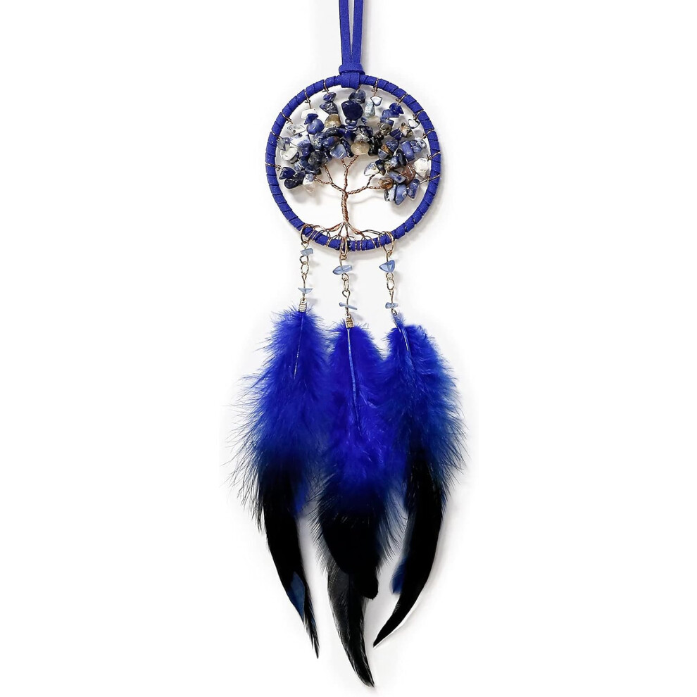 Positive Vibes Generator, Handmade Feather Dream Catcher, Healing Crystal Ornaments 4 Car Armrest Decoration, Tree Of Life Pendant, Crystal Beads 9139052723733