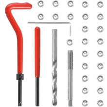 Kit de reparo de roscas de alta dureza, insertos helicoidais, 30 peças em aço inoxidável para maior resistência da conexão.