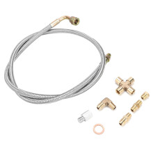 4AN-fitting turbo-olietoevoerleiding geschikt voor T3T4T70T66T61T60T04E T04-turbocompressoren. Gevlochten roestvrij staal, hitte- en