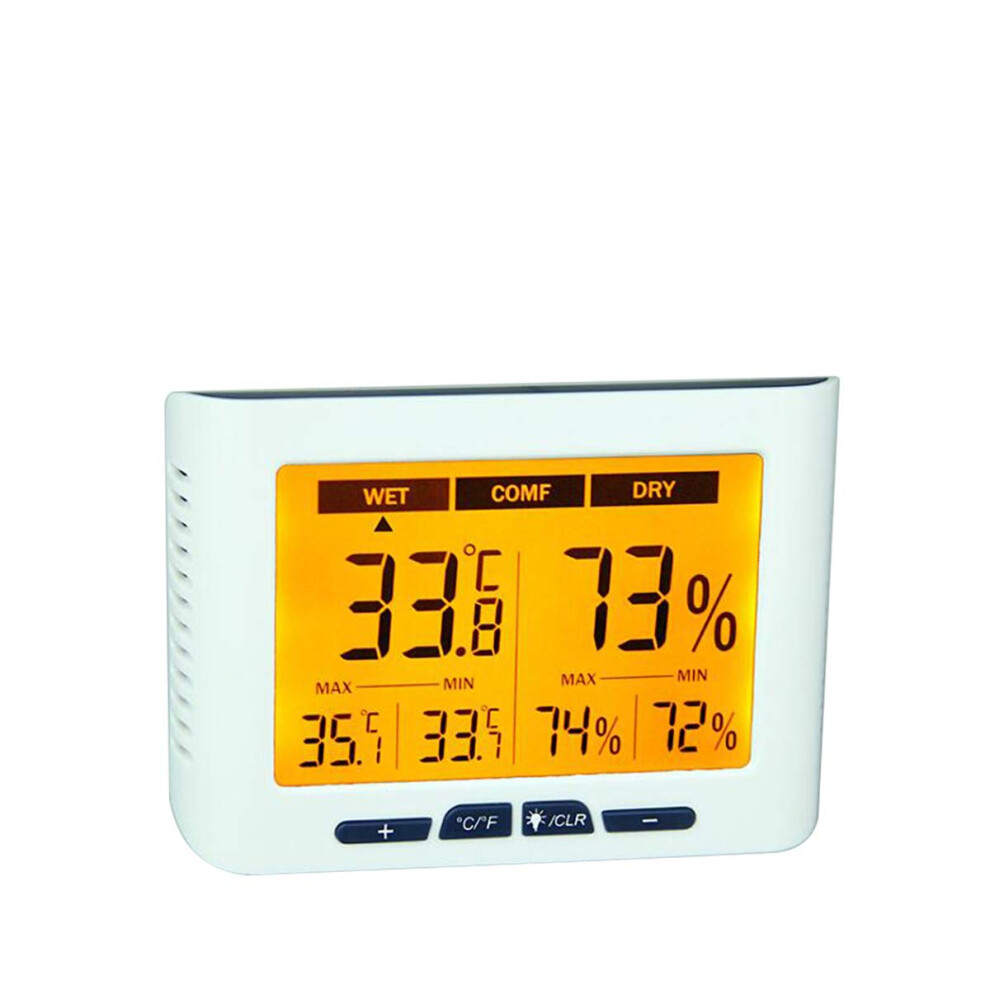 Multifunction Display for Healthier Home Environment, Hygrometer with Wireless Sensors & Touch Sensitive Backlight, Digital Hygrometer and Thermometer