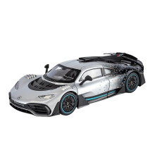 Model Kit Car 1:18 Alloy Sports Car DieCast Metal Concept Racing Vehicle (Silver)