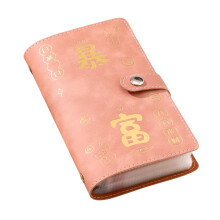 Saving Brochures, Cash Saving Book Money Clip 50 Sheets Multiple Compartments Financial Management Book for Cash Management Pink