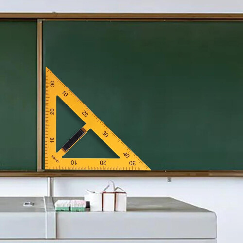 Math Equipment, Large Digital Math Ruler, Teacher Tool for Classroom Teaching, Whiteboard, Office, Black, 45 Degree Triangle 2