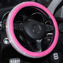 Elegante coprivolante con strass di cristallo, vestibilità universale, protezione per volante da 15 pollici per una guida brillante e sicura,