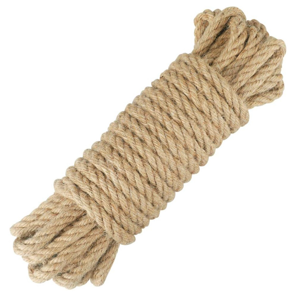 Easy Knotting Hemp Rope, 10Mm X 10 Meters Tight Braid Construction Strongest Natural Fiber, High Quality Natural For Heavy Duty Multipurpose Diy 9190834254487