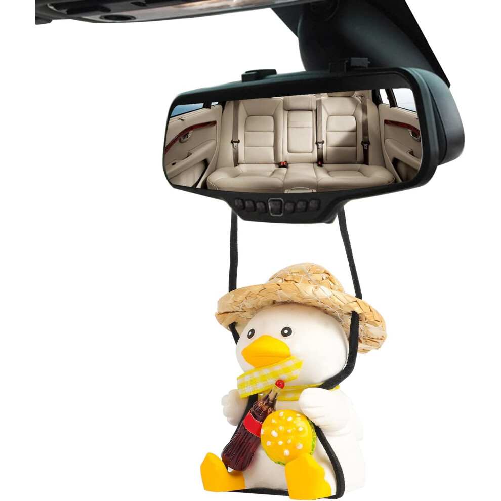 Entertaining Swing Duck, Car Decoration Accessories For Office Decoration, Gypsum Plaster Rearview Mirror Pendant, Vehicle Friendly, Road Safety 9190834907642