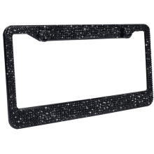Cadre de plaque d'immatriculation brillant, cadre de plaque d'immatriculation bling-bling pour femmes, cristaux de strass en verre transparent,