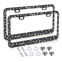 Cadre de plaque d'immatriculation scintillant et durable, protection universelle pour plaque d'immatriculation, conçu pour ne pas masquer les