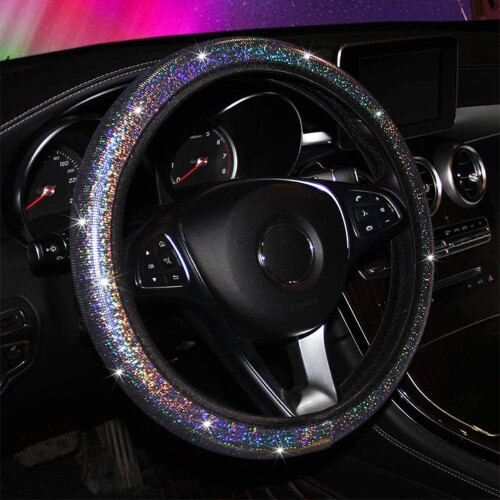 Μοντέρνο κάλυμμα τιμονιού Bling, ελαστικό μικροΐνες με μοτίβο χιονονιφάδας 15 1