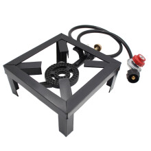 Réchaud de camping portable pour la cuisine en plein air, réchaud à gaz propane avec brûleur haute pression et tête de brûleur en fonte,