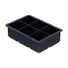 Ismaskiner i silikon av næringsmiddelkvalitet, gjenbrukbare og nonstick-belegg for saktesmeltende isbiter, ideelle for cocktails (6 hulrom, sett med