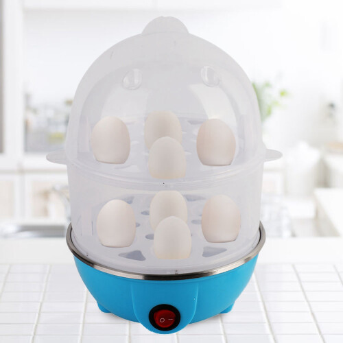 Electric Egg Cooker With Auto Shut Off Function, Multi Purpose Steamer For Eggs And Vegetables, Touch Control LED Indicator Light, Food Grade PP 1